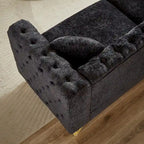 Chenille Tufted Upholstered 3-seater Sofa with Metal Legs