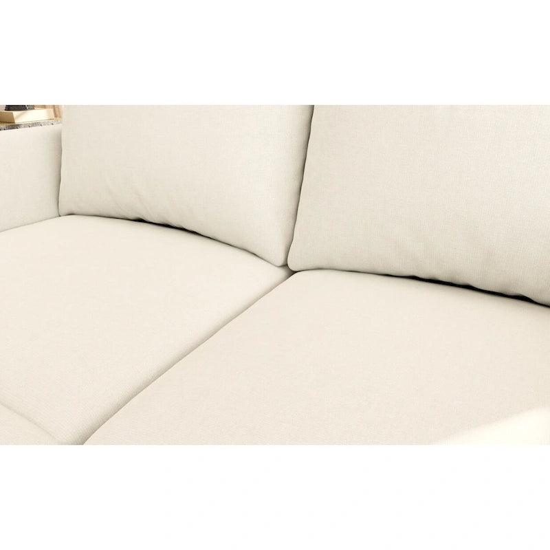 White 123 U-Shaped Modular 4 Seater Sectional Sofa with Storage Ottomans, Easy Assembly and Transport