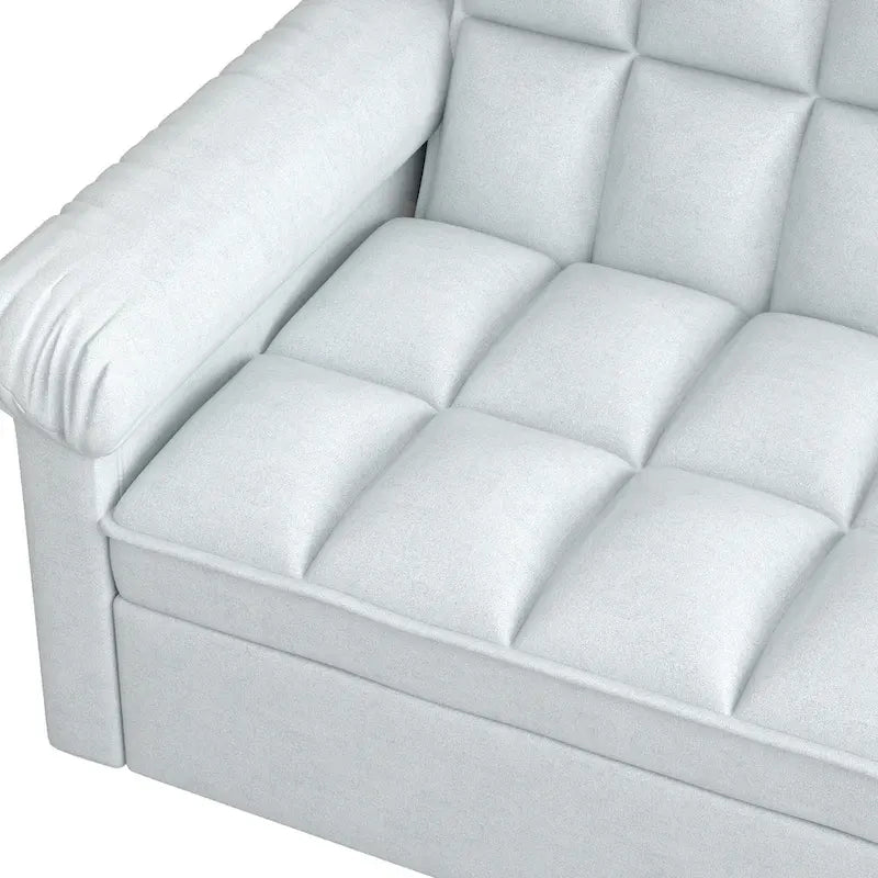 56 Foam 2-Seater Sofa Bed with Pull-Out Sleeper and Adjustable Backrest