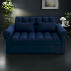56 Foam 2-Seater Sofa Bed with Pull-Out Sleeper and Adjustable Backrest