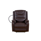 Black Power Recliner Chair, with Massage, Heating, USB Ports, Phone Holder, and Side Pockets, Adjustable Recline up to 139