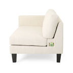 Beige Modern 101 3-seater Sofa with Wood Legs and Two Pillows for Living Room
