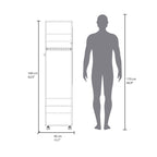 15.7 Modern Mirrored Armoire with Three Shelves, Casters and Hanging Rod