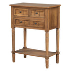 23.7 Classic Console Table with Three Storage Drawers and Bottom Shelf