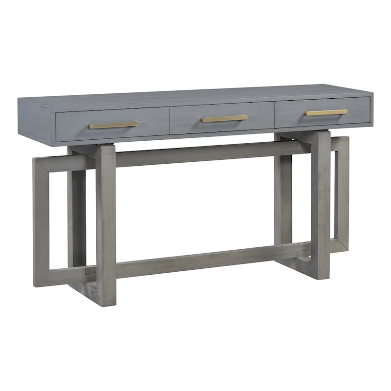 57 Modern Console Table with Three Drawers and Unique Leg Design for Entryway, Hallway, Living Room
