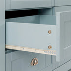 Antique Style 6-Drawer Double Dresser with Retro Shell Handle for Bedroom, Living Room