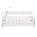 Twin XL Daybed with Trundles, Shelves & USB