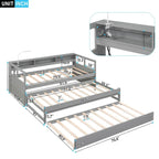 Twin XL Daybed with Trundles, Shelves & USB