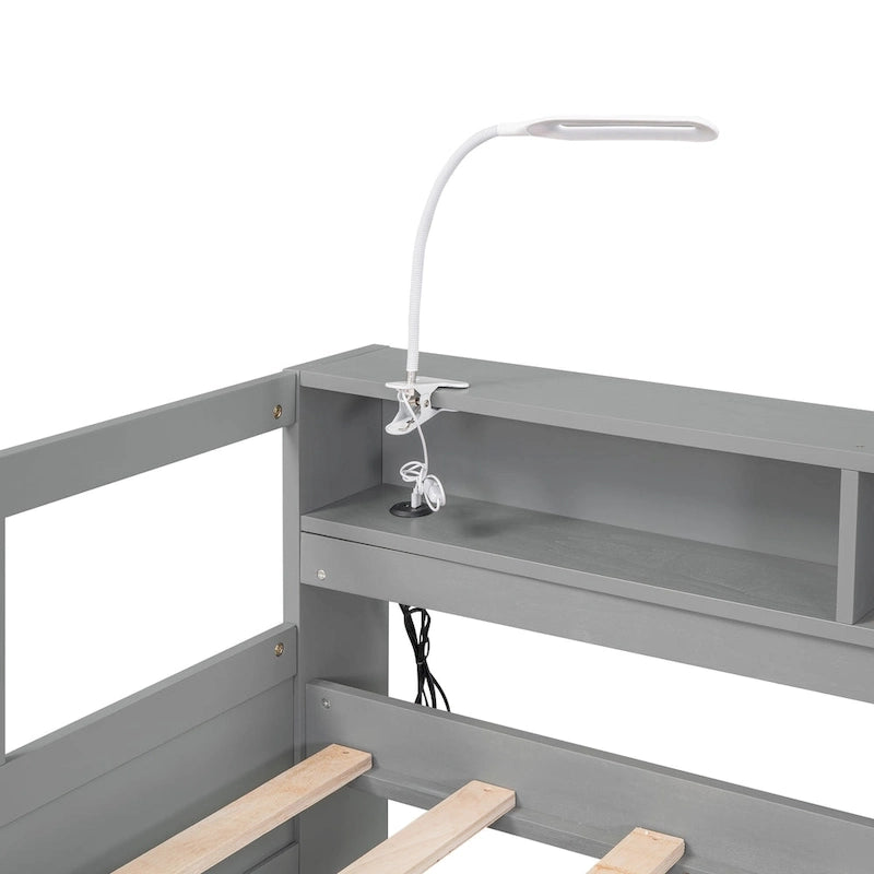 Twin XL Daybed with Trundles, Shelves & USB