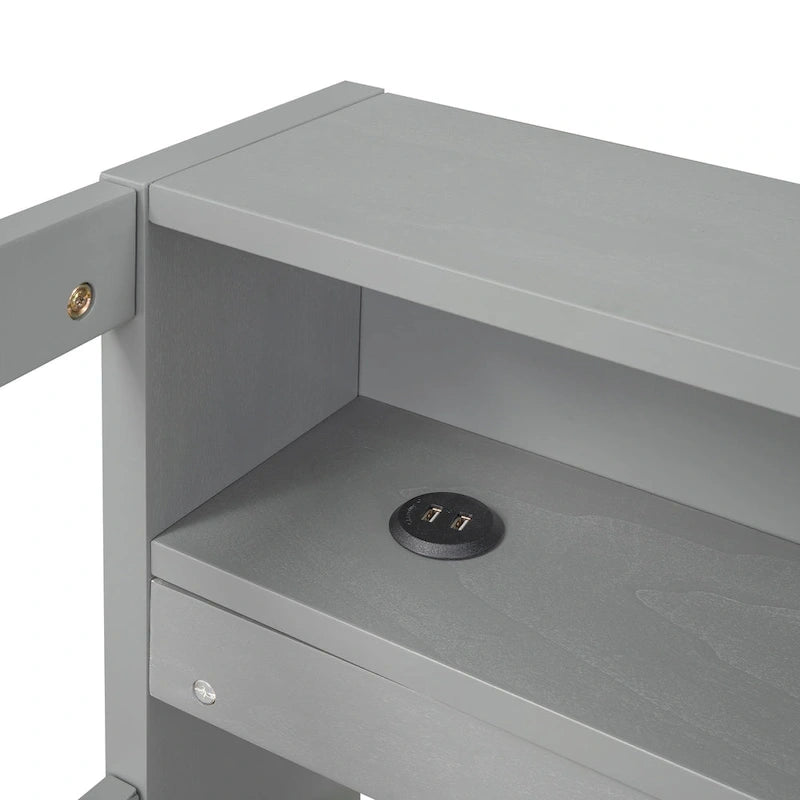 Twin XL Daybed with Trundles, Shelves & USB