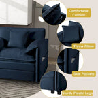 64 Oversized Chenille 2-Seater Sofa with DIY Combo & Storage Pockets
