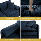 64 Oversized Chenille 2-Seater Sofa with DIY Combo & Storage Pockets