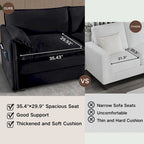 64 Oversized Chenille 2-Seater Sofa with DIY Combo & Storage Pockets