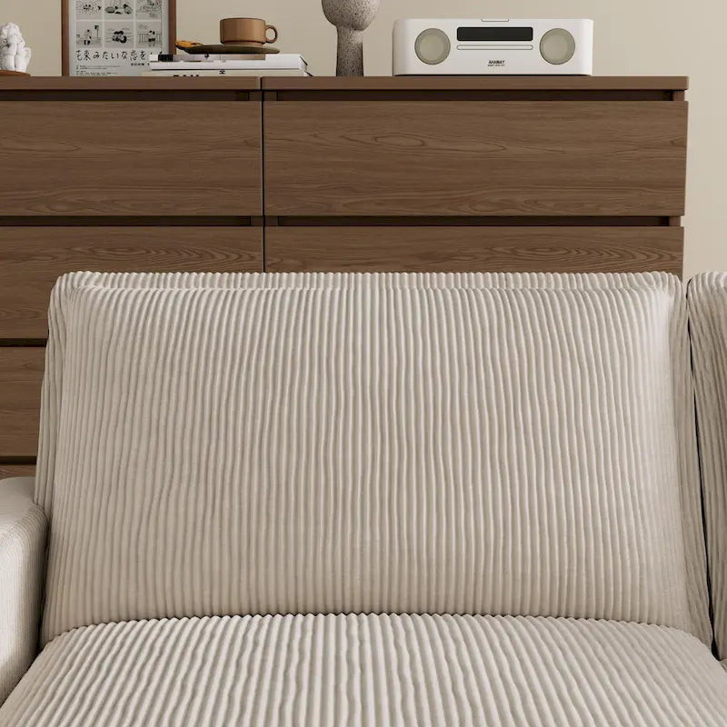 103 Corduroy Modern Classic 4-Seater Sofa with Deep Seat & 4 Pillows