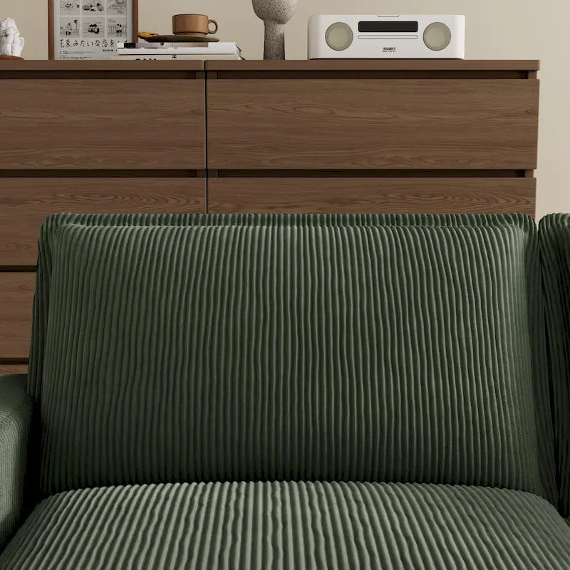 103 Corduroy Modern Classic 4-Seater Sofa with Deep Seat & 4 Pillows