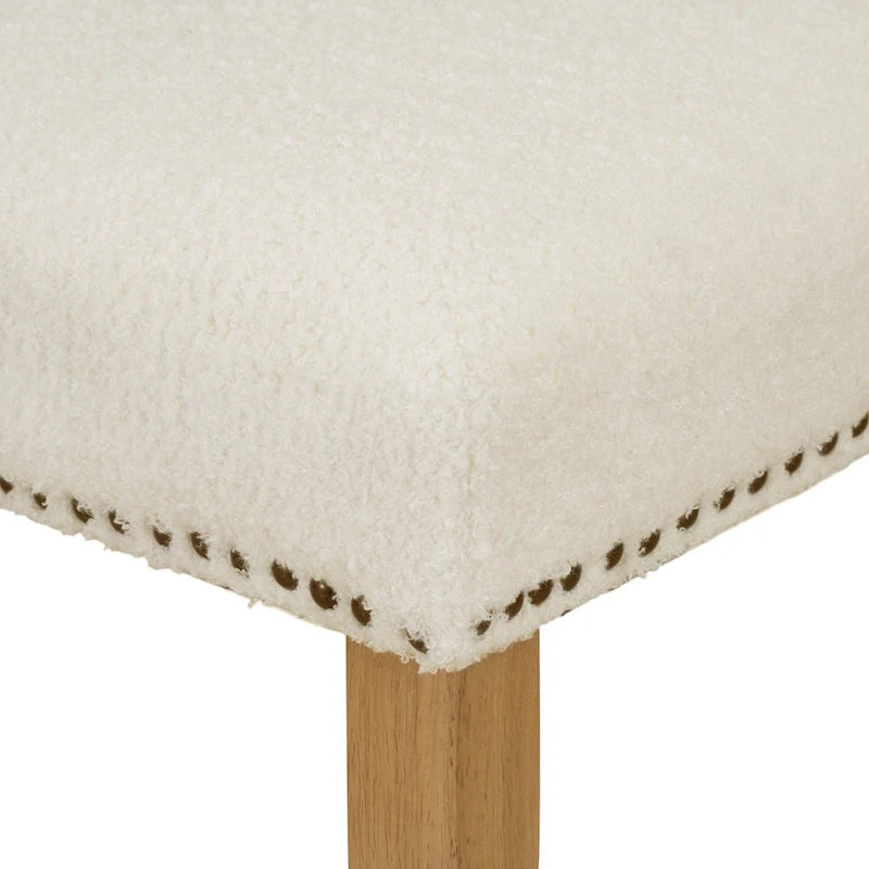 Farmhouse Style 5-Piece Wooden Dining Set with Round Table and 4 Lambswool-like Fabric Upholstered Chairs