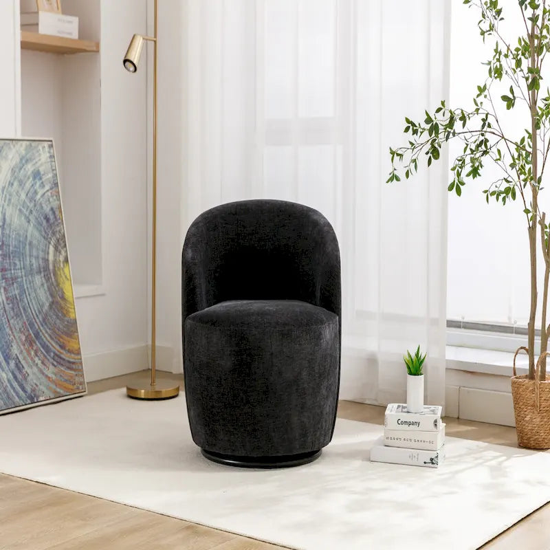 Chenille Fabric Swivel Accent Armchair