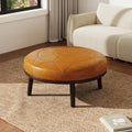 34.5 W Full-Grain Genuine Italian Leather Ottoman by Lumibee