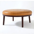 34.5 W Full-Grain Genuine Italian Leather Ottoman by Lumibee