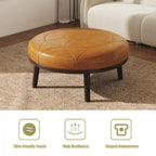 34.5 W Full-Grain Genuine Italian Leather Ottoman by Lumibee