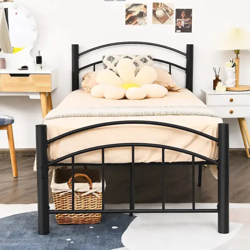 Costway Twin/Full/Queen Size Metal Bed Frame Platform Mattress