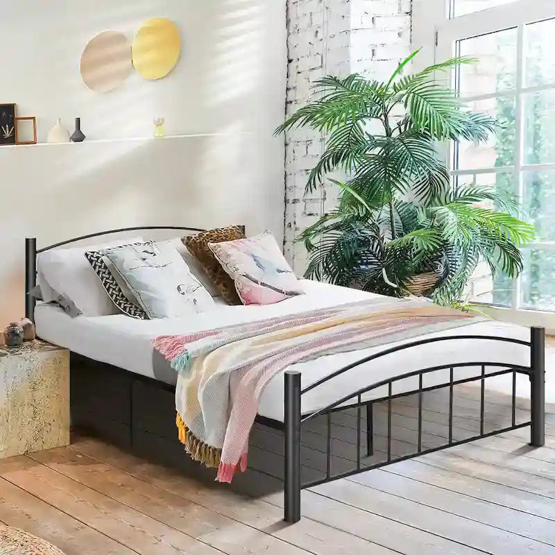 Costway Twin/Full/Queen Size Metal Bed Frame Platform Mattress