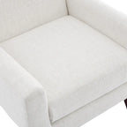 Linen Upholstered Accent Chair Wingback Armchair Set of 2