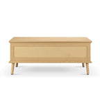 Rattan-Woven Lift-Top Coffee Table with Storage — 42 x 17
