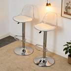 Swivel Bar Stools Set of 2, Counter Height Barstools with Backrest, Dining Room Chairs with Footrest and PU Seats