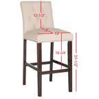 SAFAVIEH Jelka 31.5 Inch Bar Stool (Set of 2) - 19 x 20 x 44 - 19Wx23Dx44H