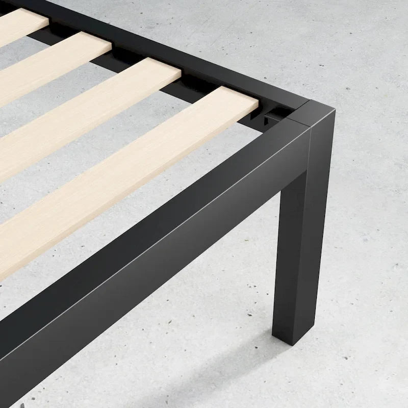 18-Inch High Black Metal Platform Bed Frame