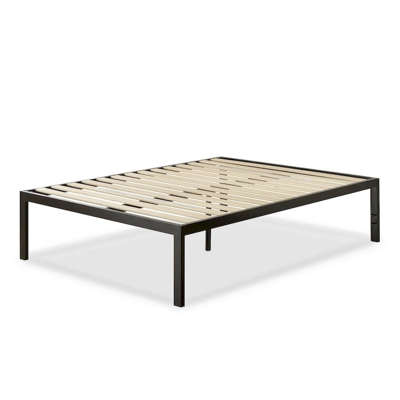 18-Inch High Black Metal Platform Bed Frame