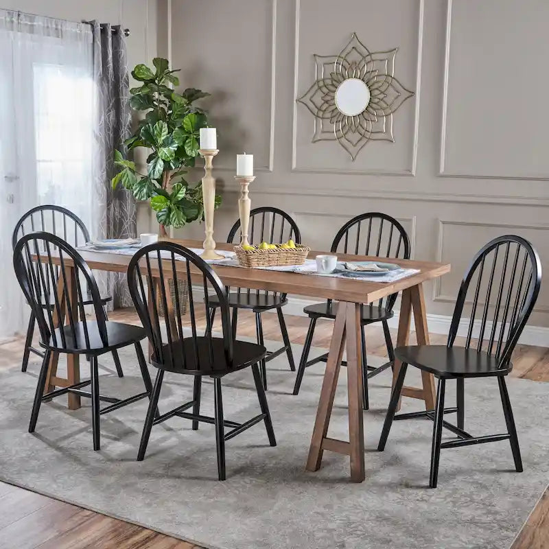 Ansley Farmhouse Cottage 7-piece Wood Dining Set by Christopher Knight Home