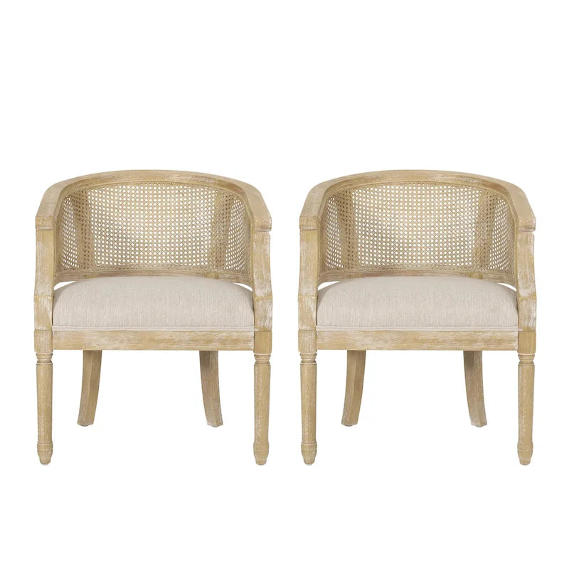 Steinaker Wood and Cane Accent Chairs (Set of 2) by Christopher Knight Home