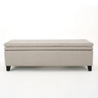 Brighton Tufted Linen Storage Bench by Christopher Knight Home