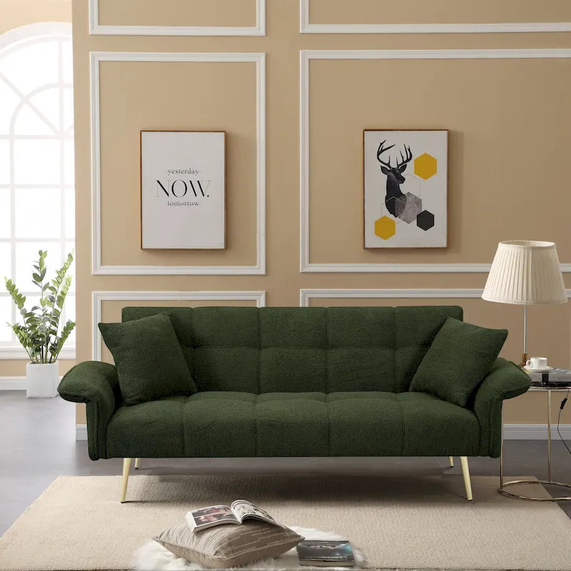 Convertible Double Sofa Bed with Folding Armrests - 31.10 x 70.00 x 31.49