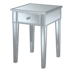 Convenience Concepts Gold Coast Mirrored 1 Drawer End Table