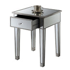 Convenience Concepts Gold Coast Mirrored 1 Drawer End Table