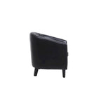 Accent Barrel chair living room chair with nailheads and solid wood legs