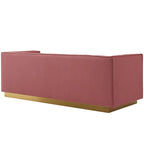 Silver Orchid Perez Vertical Channel Tufted Velvet Sofa