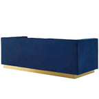 Silver Orchid Perez Vertical Channel Tufted Velvet Sofa