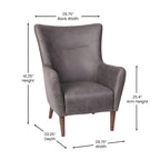 Commercial Upholstered Wingback Accent Chair with Wooden Frame and Legs - 33.25D x 29.75W x 41.25H