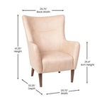 Commercial Upholstered Wingback Accent Chair with Wooden Frame and Legs - 33.25D x 29.75W x 41.25H