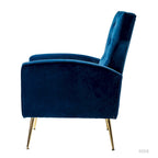 Danita Contemporary Velvet Wingback Tufted Chair With Gold Flared Metal Legs Set Of 2 by HULALA HOME