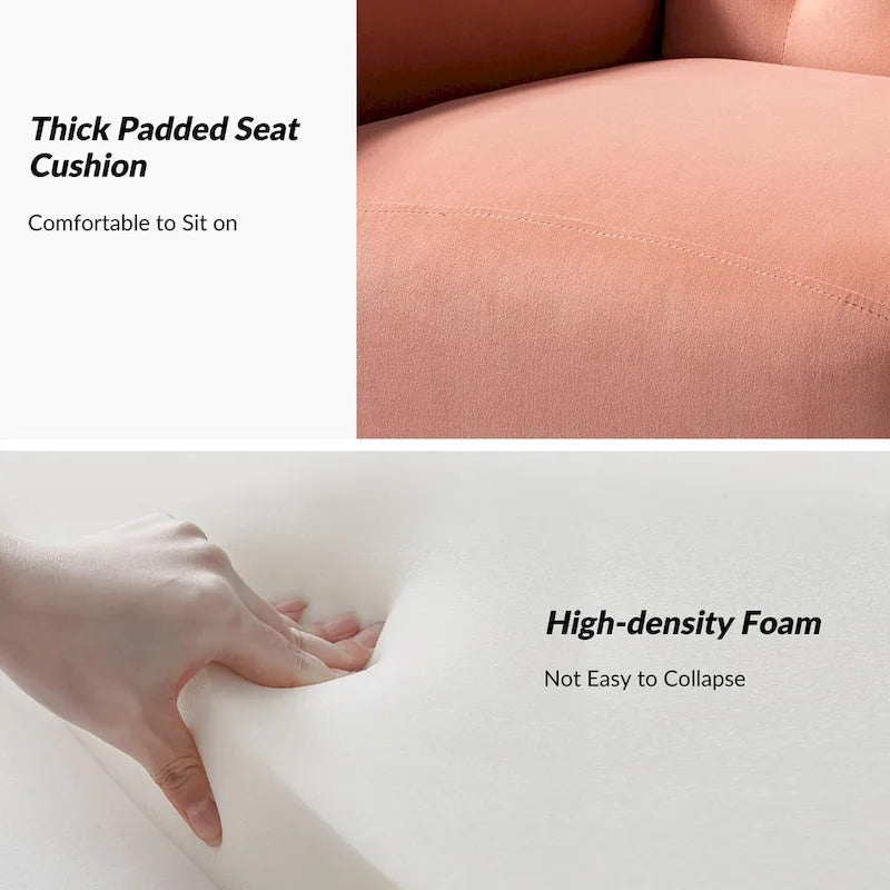 Danita Contemporary Velvet Wingback Tufted Chair With Gold Flared Metal Legs Set Of 2 by HULALA HOME