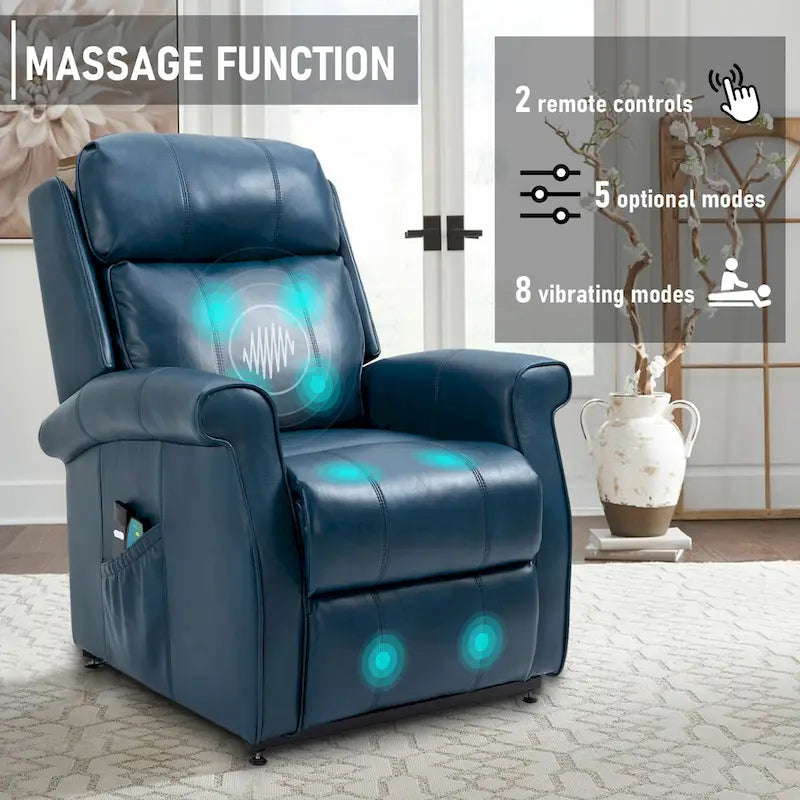 GZMR Faux Leather Elderly Power Lift Recliner Chair