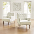 Geltrude Traditional Upholstered Accent Chair with Button Tufted Back Set of 2 by HULALA HOME
