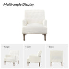 Geltrude Traditional Upholstered Accent Chair with Button Tufted Back Set of 2 by HULALA HOME