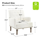 Geltrude Traditional Upholstered Accent Chair with Button Tufted Back Set of 2 by HULALA HOME