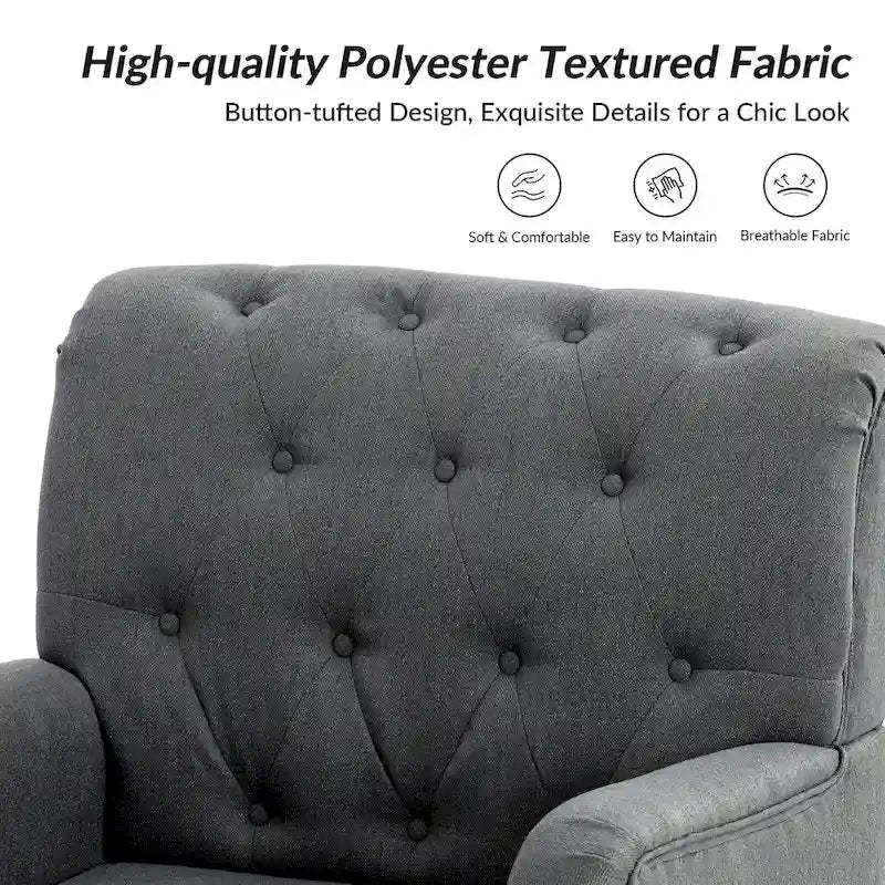 Geltrude Traditional Upholstered Accent Chair with Button Tufted Back Set of 2 by HULALA HOME